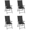 vidaXL Chaises inclinables de jardin 4 pcs avec coussins Bois d'acacia