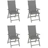 vidaXL Chaises inclinables de jardin 4 pcs avec coussins Bois d'acacia