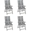vidaXL Chaises inclinables de jardin 4 pcs avec coussins Bois d'acacia