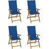 vidaXL Chaises inclinables de jardin 4 pcs avec coussins Bois d'acacia