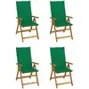 vidaXL Chaises inclinables de jardin 4 pcs avec coussins Bois d'acacia