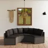 vidaXL Salon de jardin 4 pcs résine tressée gris