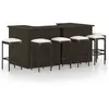 Vidaxl - Ensemble de bar de jardin 8 pcs coussins Résine tressée Marron