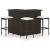Vidaxl - Ensemble de bar de jardin 4 pcs coussins Résine tressée Marron