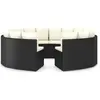 vidaXL Salon de jardin 8 pcs avec coussins Résine tressée Noir