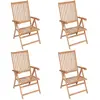 vidaXL Chaises inclinables de jardin 4 pcs Bois de teck solide