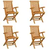 vidaXL Chaises pliables de jardin 4 pcs Bois de teck solide