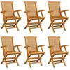 vidaXL Chaises pliables de jardin 6 pcs Bois de teck solide