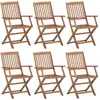vidaXL Chaises pliables de jardin 6 pcs Bois d'acacia solide
