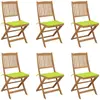 Tuinstoelen 6 st inklapbaar met kussens massief acaciahout3065499