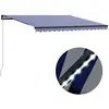 vidaXL Auvent manuel rétractable avec LED 450x300 cm Bleu et blanc
