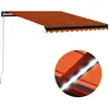 vidaXL Auvent manuel rétractable avec LED 350x250 cm Orange et marron