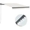 vidaXL Auvent manuel rétractable avec LED 300x250 cm Crème
