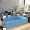 vidaXL Lavabo de salle de bain avec trop-plein Céramique Bleu clair