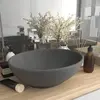 vidaXL Lavabo ovale de luxe Gris foncé mat 40x33 cm Céramique