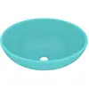 vidaXL Lavabo ovale de luxe Vert clair mat 40x33 cm Céramique