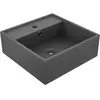 vidaXL Lavabo carré à trop-plein Gris foncé mat 41x41 cm Céramique