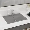 vidaXL Lavabo avec trou de robinet Gris clair mat 60x46 cm Céramique