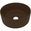 vidaXL Lavabo rond de luxe Marron foncé mat 40x15 cm Céramique