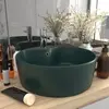 vidaXL Lavabo de luxe avec trop-plein Vert foncé mat 36x13cm Céramique