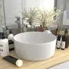 vidaXL Lavabo rond de luxe Blanc mat 40x15 cm Céramique