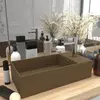 vidaXL Lavabo de salle de bain avec trop-plein Céramique Crème mat