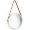 vidaXL Miroir mural avec sangle 40 cm Argenté