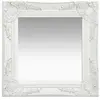 vidaXL Miroir mural style baroque 40x40 cm Blanc