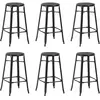 vidaXL Tabourets de bar lot de 6 noir acier