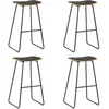 vidaXL Tabourets de bar lot de 4 noir similicuir