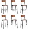 vidaXL Chaises de bar lot de 6 contreplaqué solide et acier