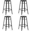 vidaXL Tabourets de bar lot de 4 noir acier