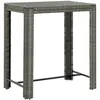 vidaXL Table de bar de jardin Gris 100x60,5x110,5 cm Résine tressée