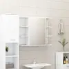 vidaXL Armoire à miroir de salle de bain Blanc Bois d’ingénierie 802606
