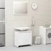 vidaXL Ensemble de meubles de salle de bain Blanc brillant Aggloméré