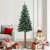 vidaXL Sapin de Noël mince bois véritable et neige blanche vert 180 cm