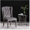 vidaXL Chaise à manger Gris Velours
