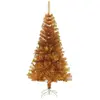 vidaXL Sapin de Noël artificiel avec support Doré 150 cm PET