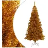 vidaXL Sapin de Noël artificiel avec support Doré 180 cm PET