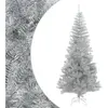 vidaXL Sapin de Noël artificiel avec support argenté 180 cm PET