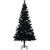 vidaXL Sapin de Noël artificiel avec support noir 180 cm PVC