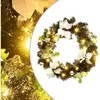vidaXL Couronne de Noël avec lumières LED Noir 60 cm PVC