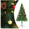 vidaXL Arbre de Noël artificiel pré-éclairé avec boules vert 180 cm