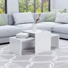 vidaXL Ensemble de tables basses Blanc brillant 100x48x40 cm Aggloméré