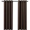 Rideaux Occultants Aspect Lin Avec  illets 2pcs Taupe 140x175cm Vidaxl