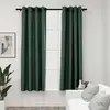 vidaXL Rideaux occultants Aspect lin avec oeillets 2 pcs Vert 140x175cm