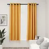 vidaXL Rideaux occultants Aspect lin à oeillets 2 pcs Jaune 140x175 cm