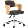 vidaXL Chaise pivotante de bureau Noir Bois courbé et similicuir