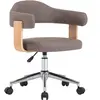 vidaXL Chaise pivotante de bureau Taupe Bois courbé et tissu