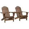 vidaXL Chaises de jardin Adirondack avec table Bois de sapin Marron